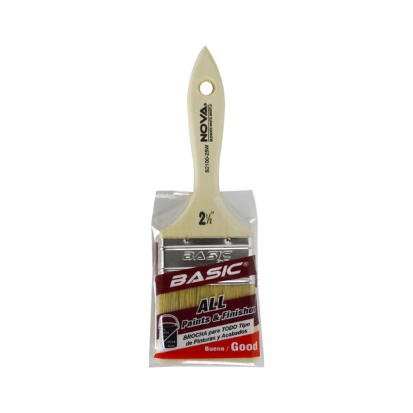 BROCHA NOVA BASIC B2 ALL PAINTS CERDA BLANCA 2 1/2″ B2100-25W - Imagen 3