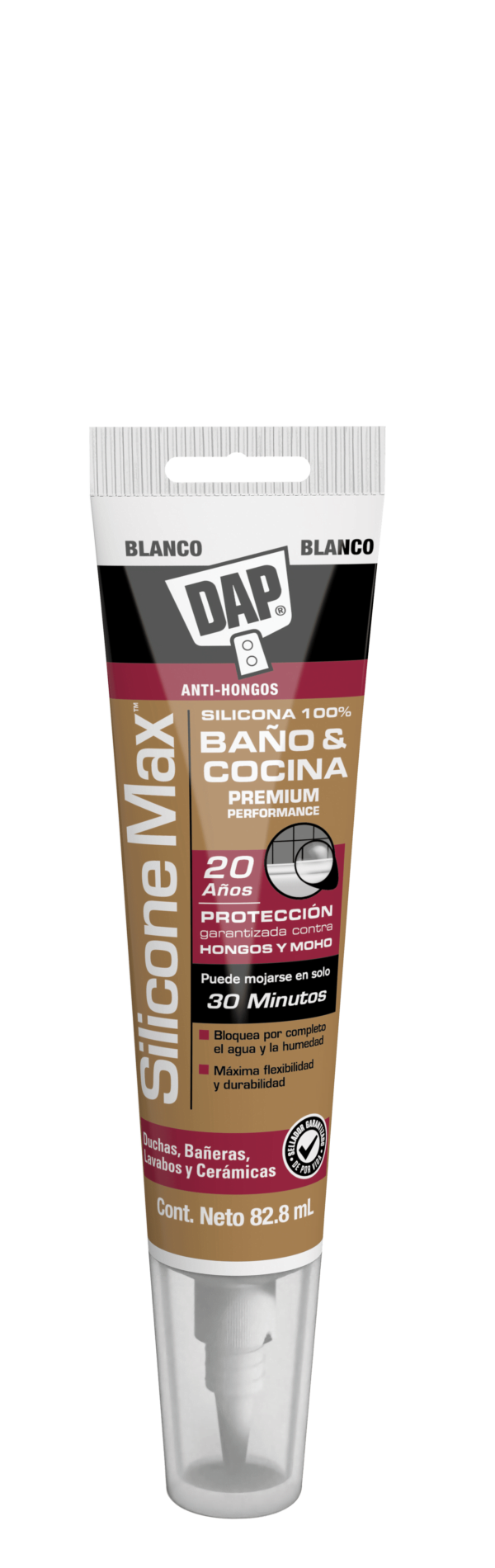 SILICON DAP BAÑOS Y COCINAS ANTI HONGOS BLANCO BLISTER 3 TG