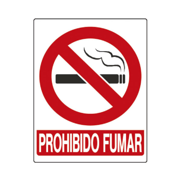 LETRERO PROHIBIDO FUMAR 19 CM X 15 CM