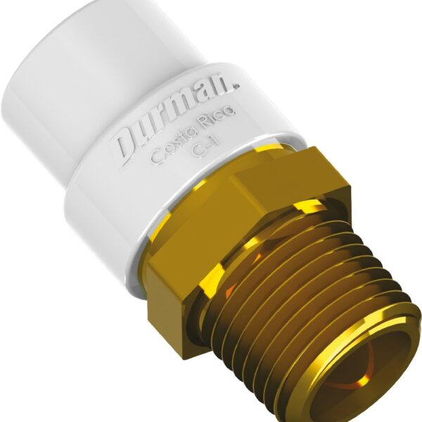 ADAPTADOR MACHO DURMAN PVC CON INSERTO METALICO 1/2″