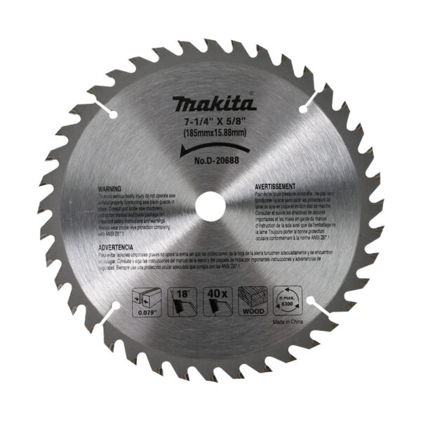 DISCO MAKITA PARA SIERRA CIRCULAR 7 1/4″ X 40 DIENTES D-20688